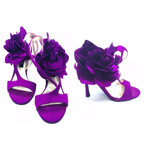 purple flower heels